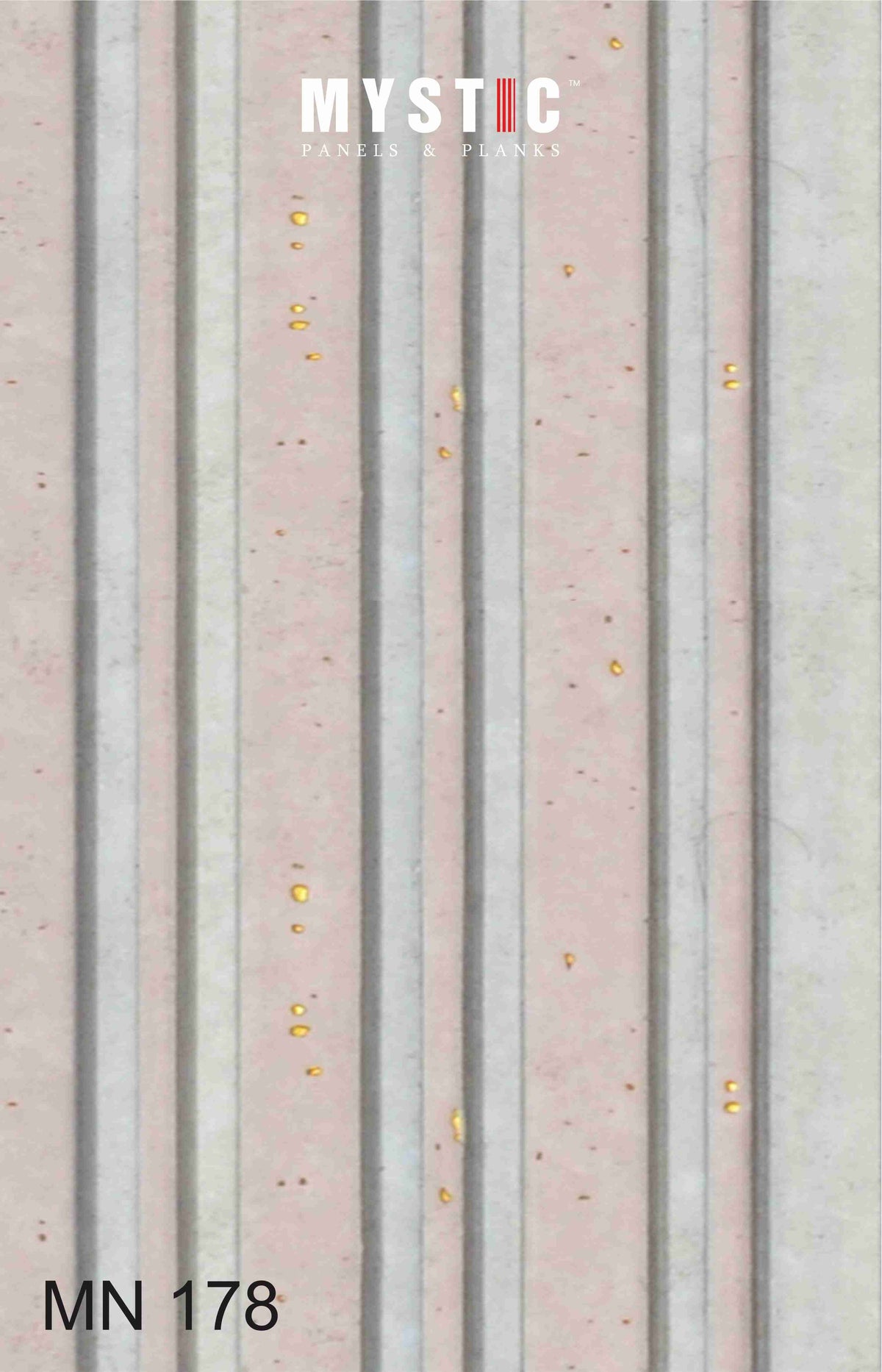 Mystic MN-178 pink-grey concrete look fluted louver face
