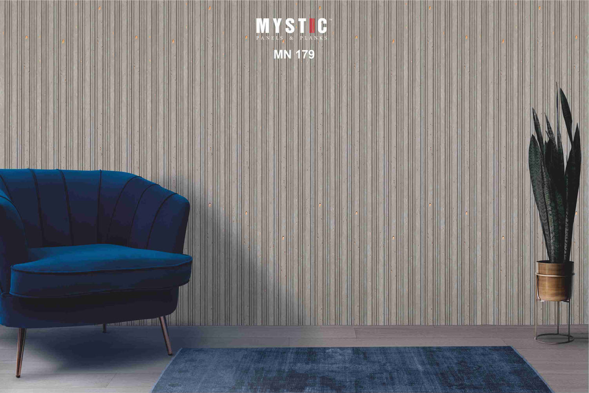 Mystic MN-179 blue-grey concrete look fluted louver face