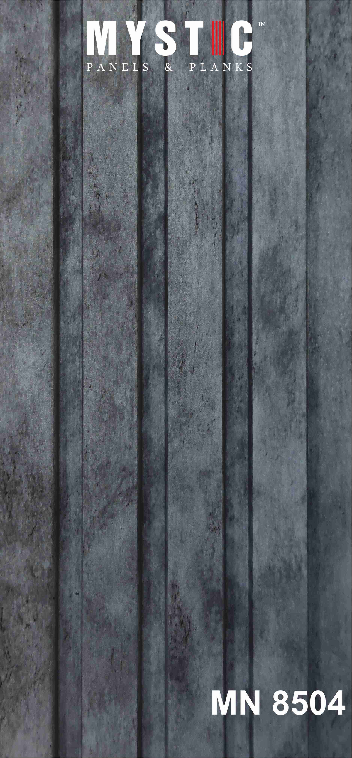 Mystic MN-8504 blue-grey concrete look fluted louver face