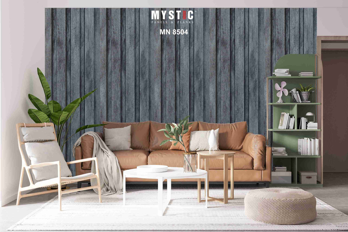 Mystic MN-8504 blue-grey concrete look fluted louver face