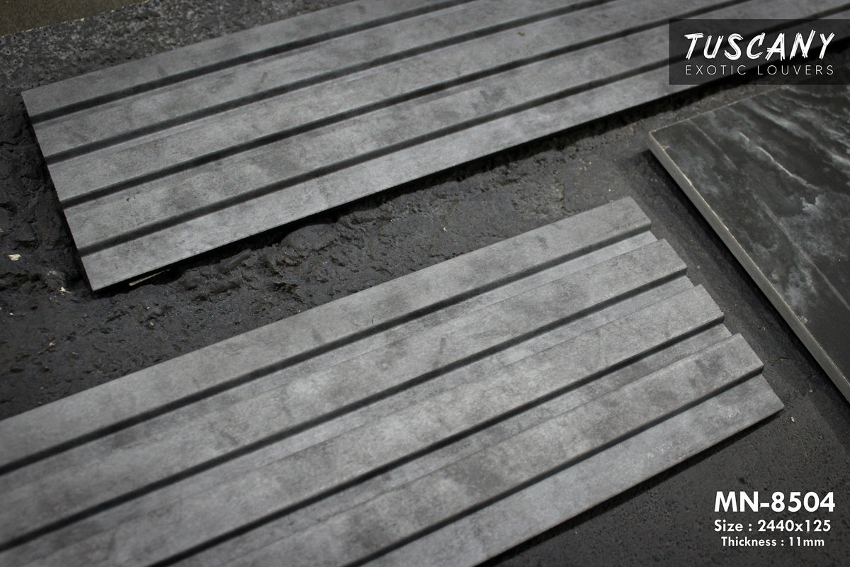 Mystic MN-8504 blue-grey concrete look fluted louver face