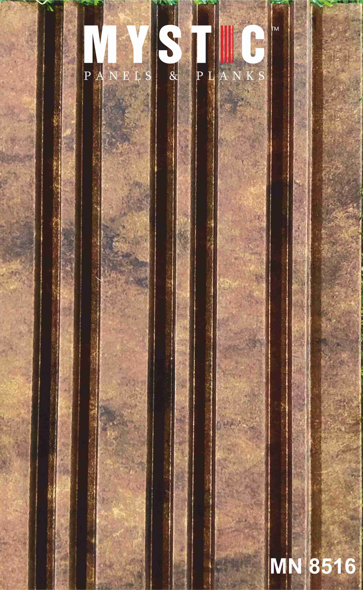 Mystic MN-8516 rusty brown fluted louver face