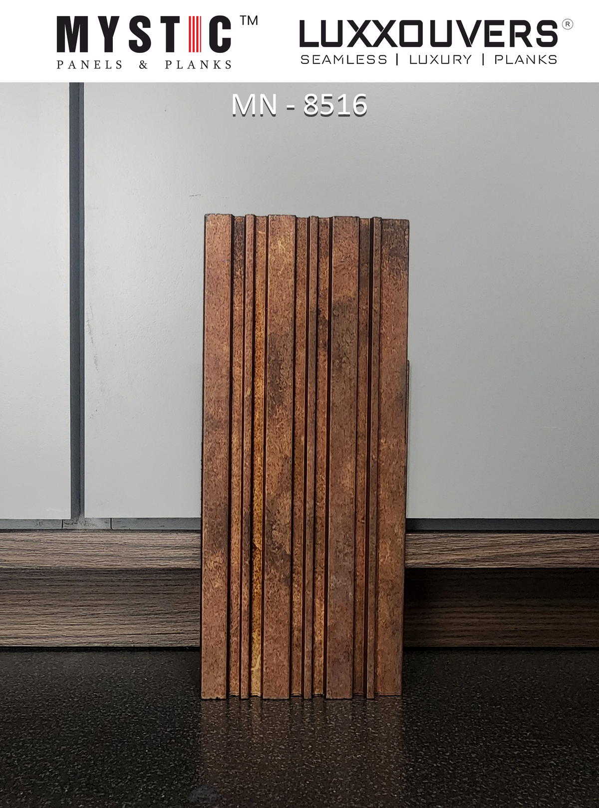 Mystic MN-8516 rusty brown fluted louver face