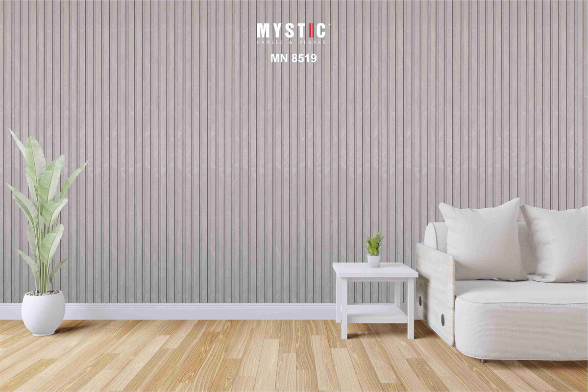 Light grey marble-print fluted louver panel MN 8519