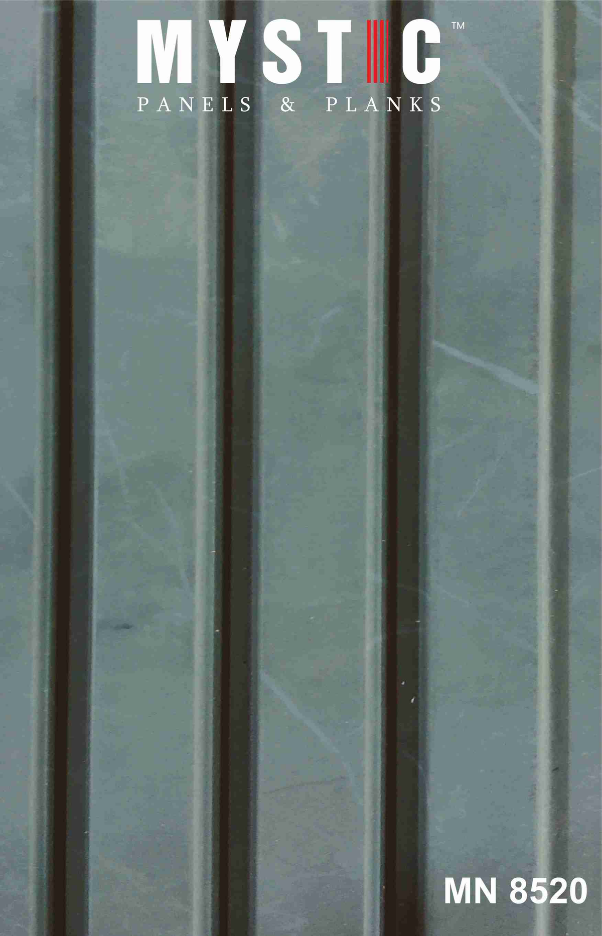 Teal grey marble-print fluted louver panel MN 8520