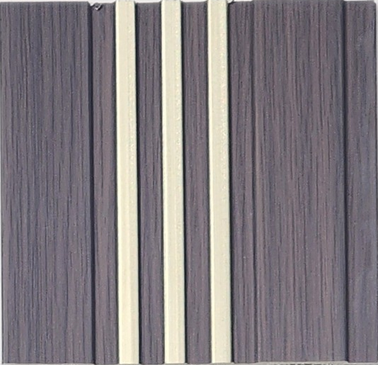 Mauve wood-grain louver with cream strips MN-8522
