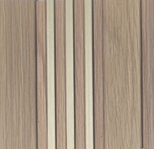 Light oak wood-grain louver with cream strips MN-8527