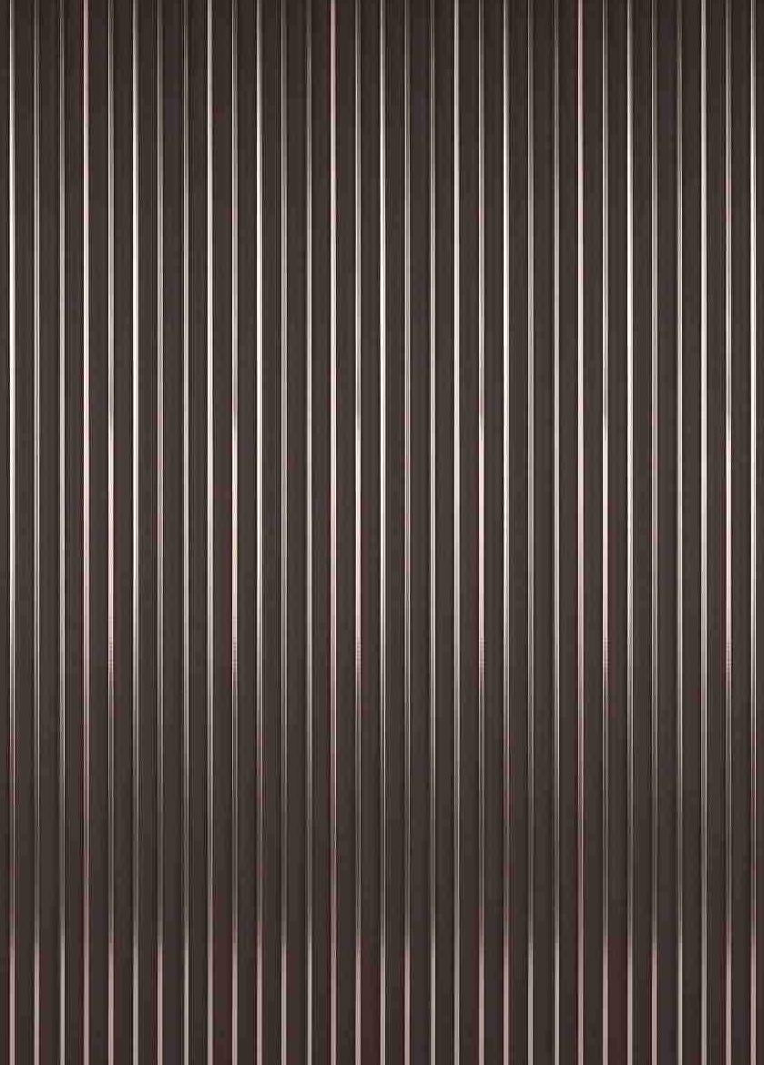 Plain dark brown fluted louver with thin metallic strips MN 8564