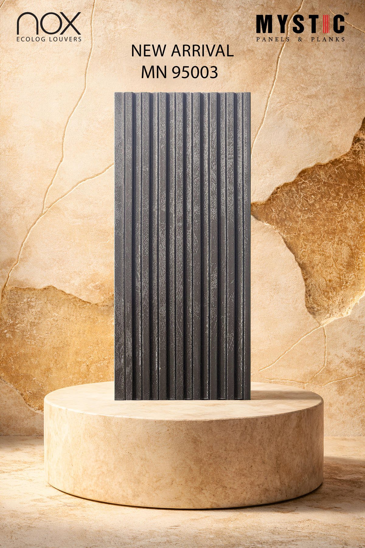 Mystic Nox MN 95003 dark graphite textured fluted louver