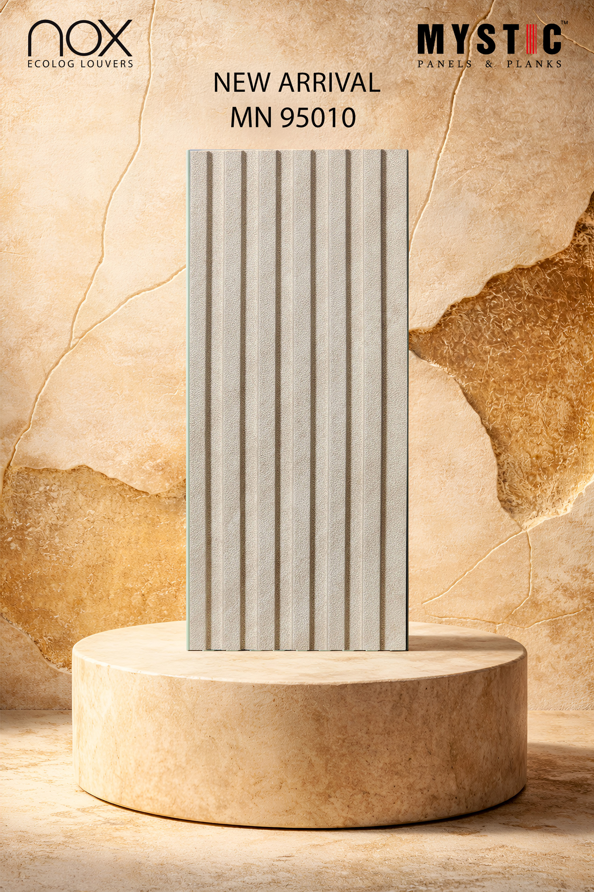 Mystic Nox MN 95010 beige sand-texture fluted louver