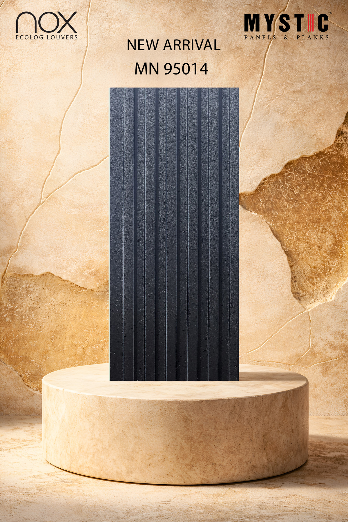 Mystic Nox MN 95014 black textured fluted louver
