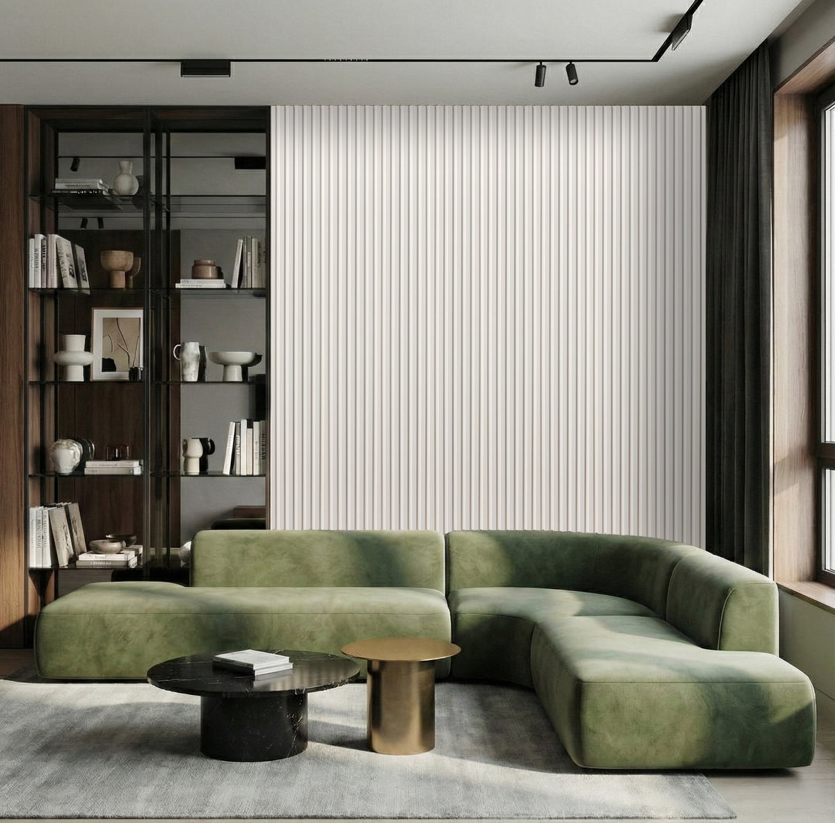 Mystic Nox MN 95016 white leather-grain fluted louver