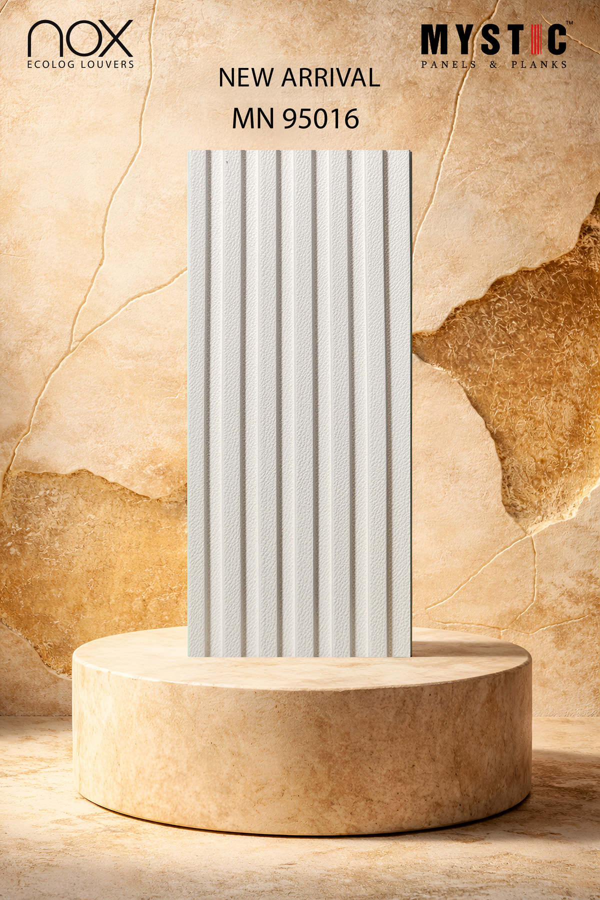Mystic Nox MN 95016 white leather-grain fluted louver