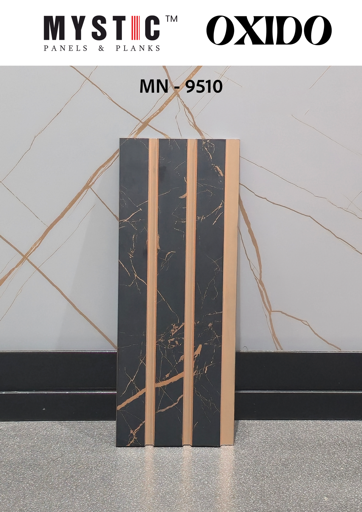 Black marble louver with copper veins MN 9510