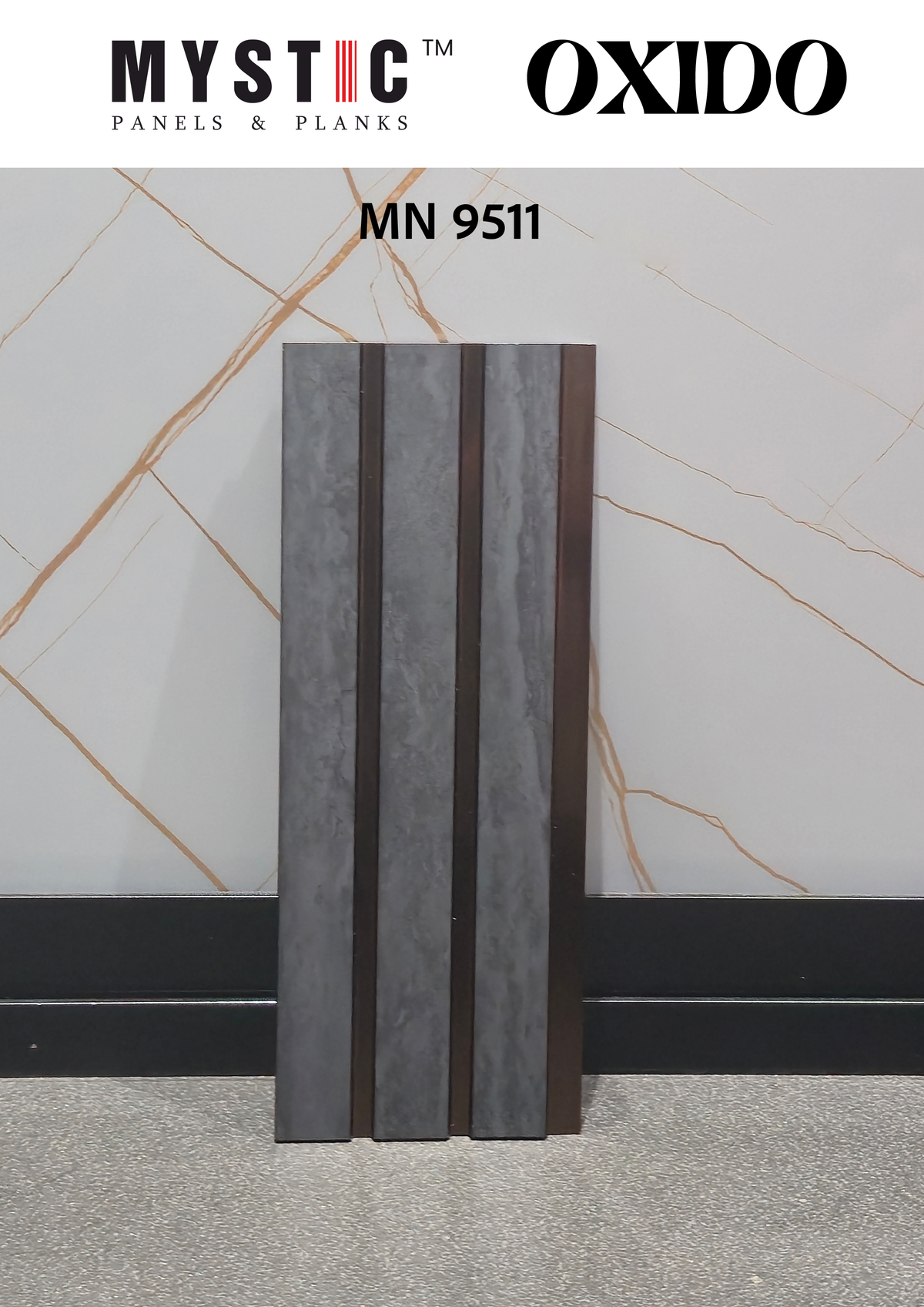 Charcoal grey stone-look louver MN 9511