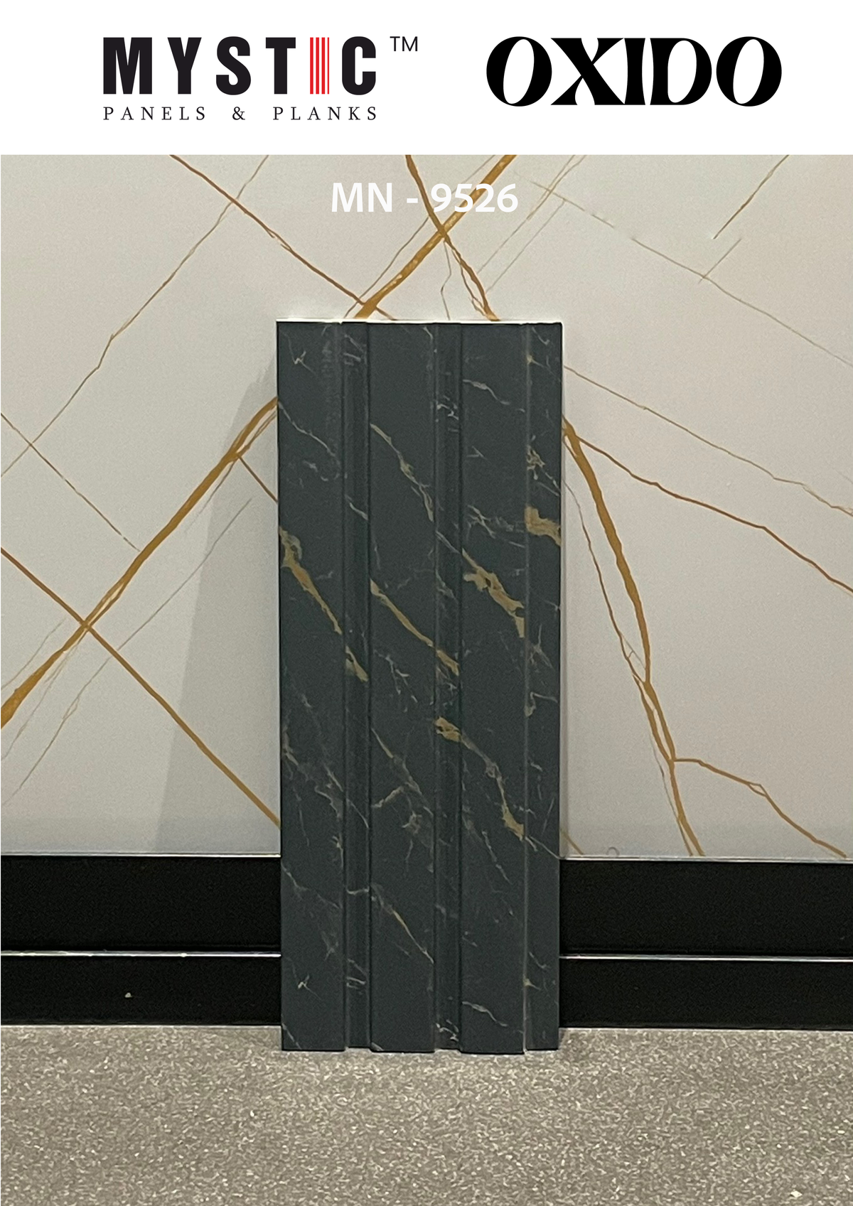 Black marble louver with gold veins MN 9526