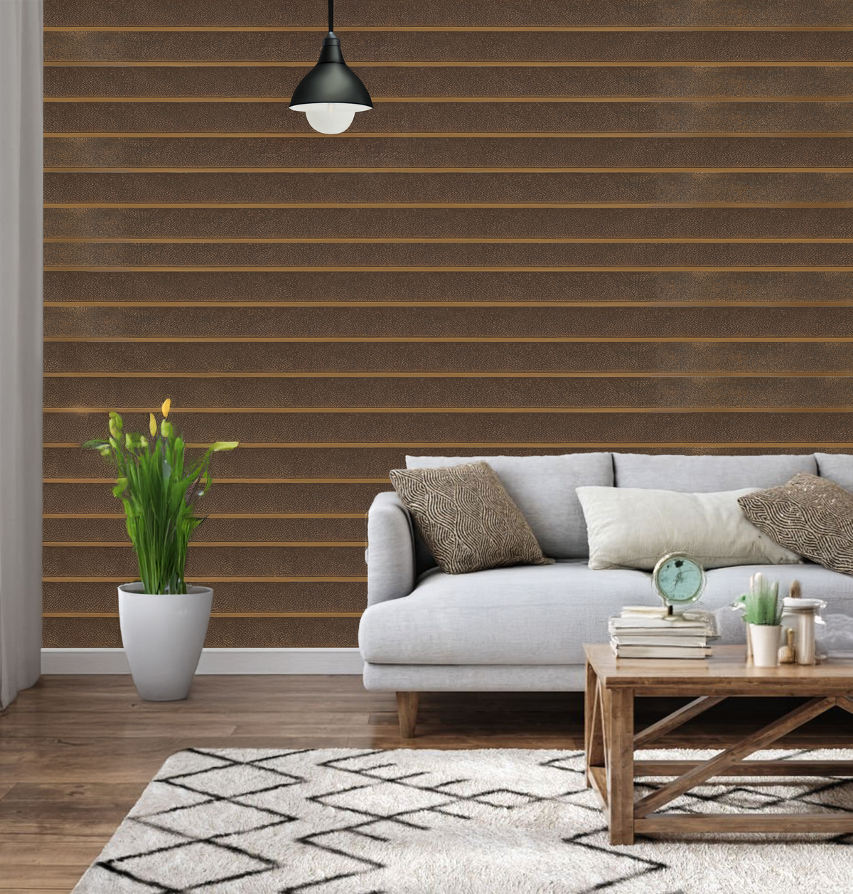 Antique bronze oxidised metallic louver, MN 9536