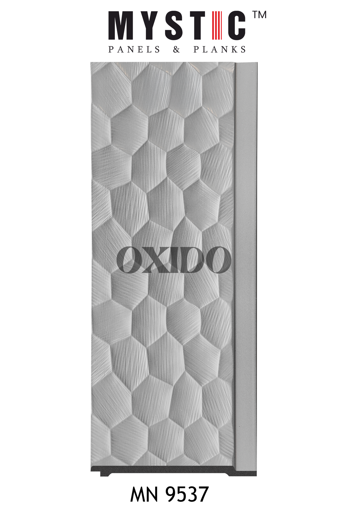 White metallic louver with hexagonal emboss, MN 9537