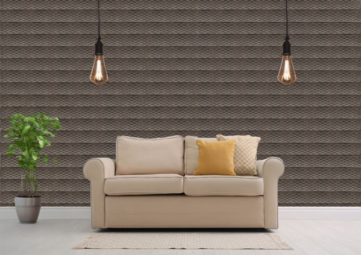Dark charcoal metallic louver with hexagonal emboss, MN 9538