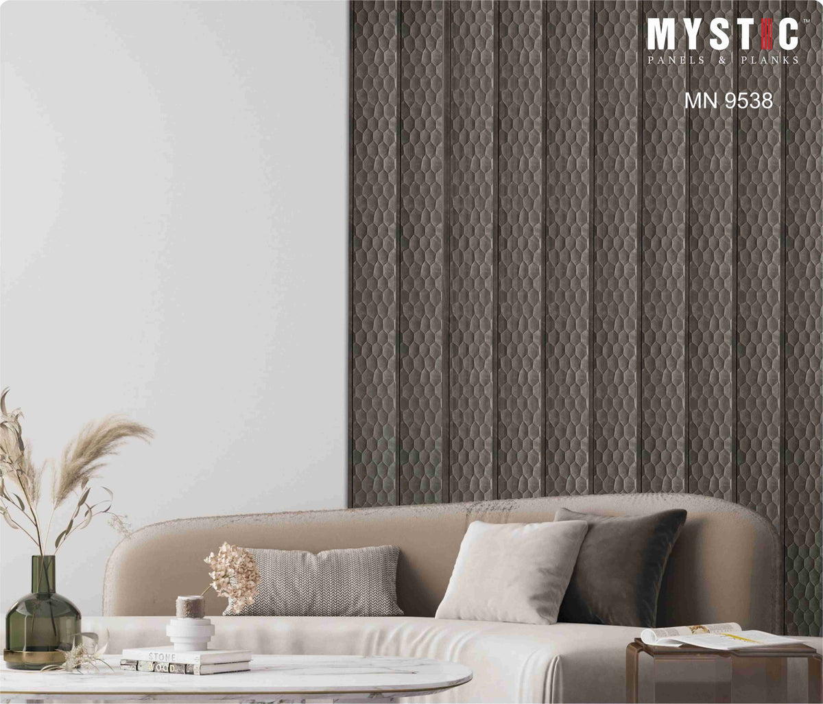 Dark charcoal metallic louver with hexagonal emboss, MN 9538