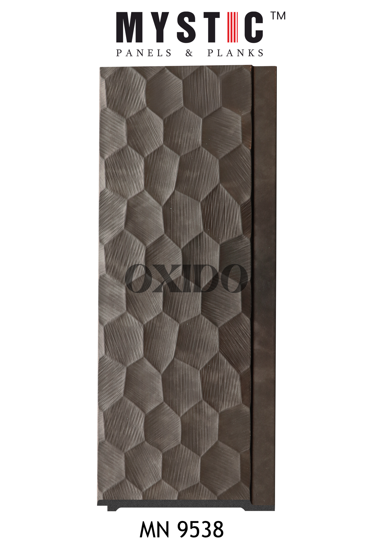 Dark charcoal metallic louver with hexagonal emboss, MN 9538