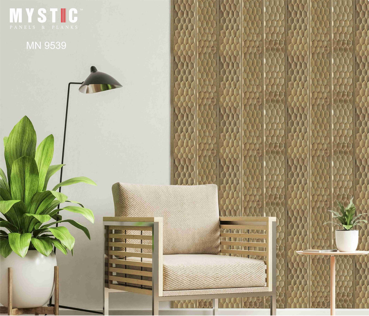 Gold metallic louver with hexagonal emboss, MN 9539