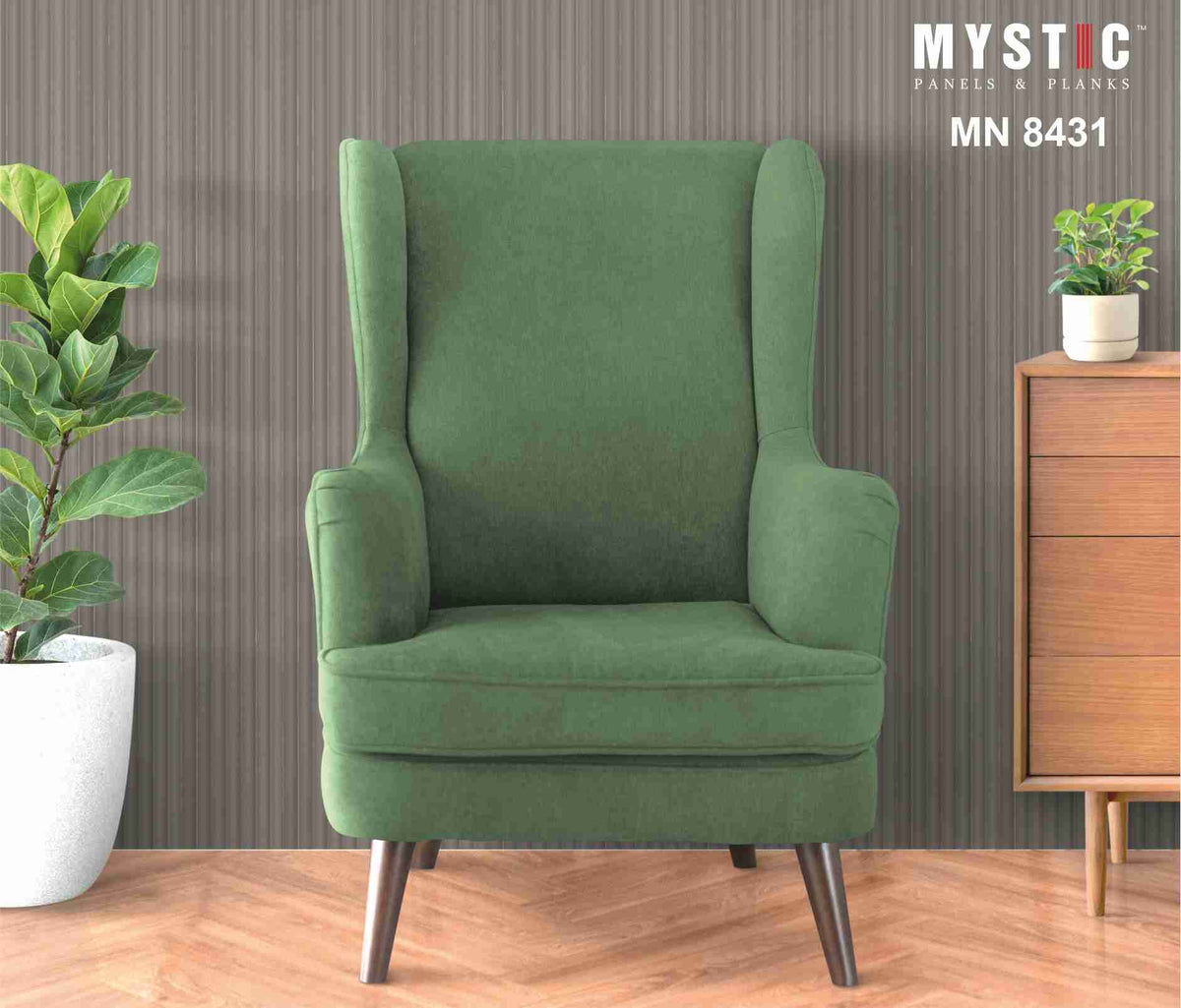Taupe grey Mystic Pallete pastel fluted louver plank MN-8431