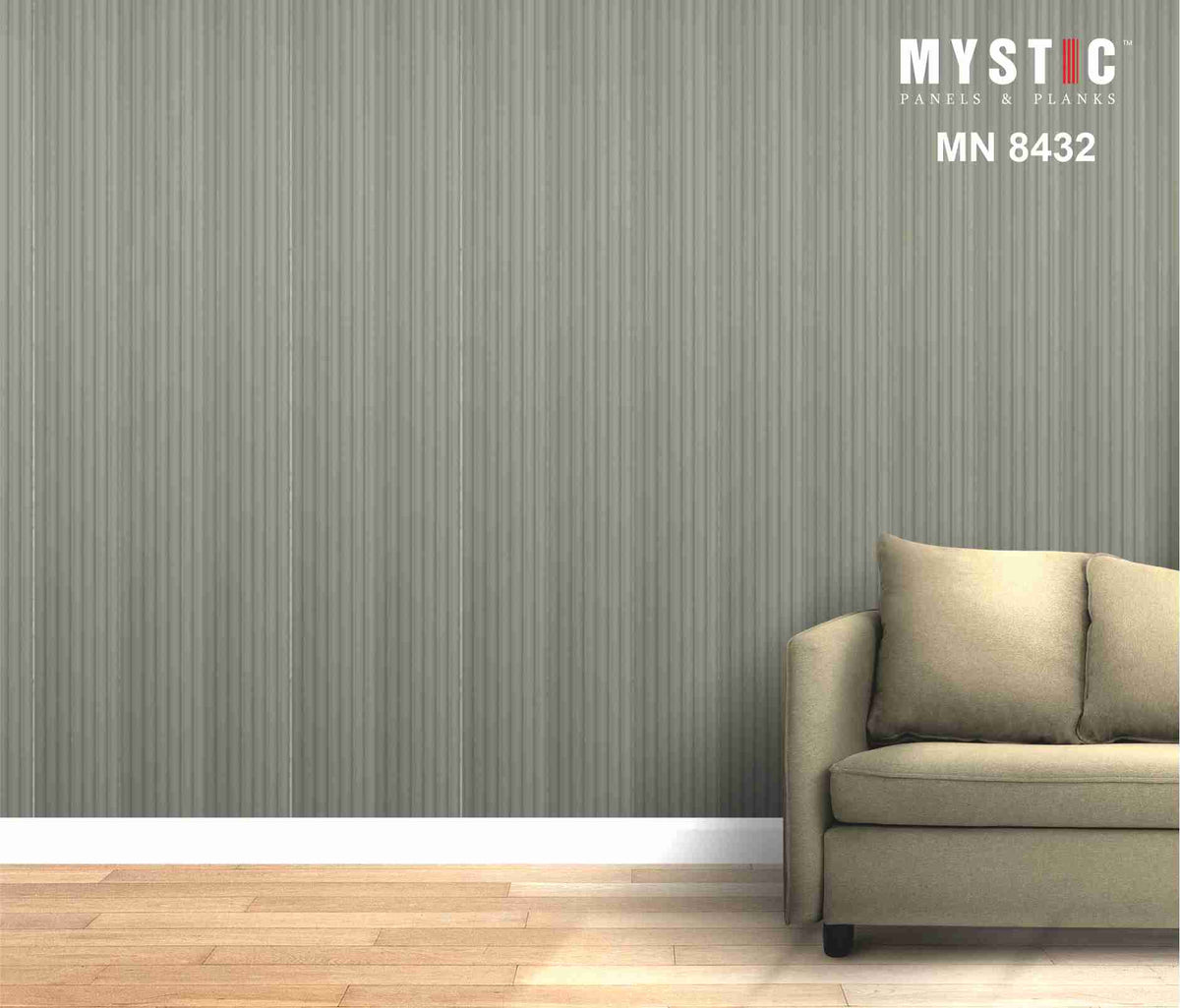 Grey matte fluted pastel louver sample MN-8432
