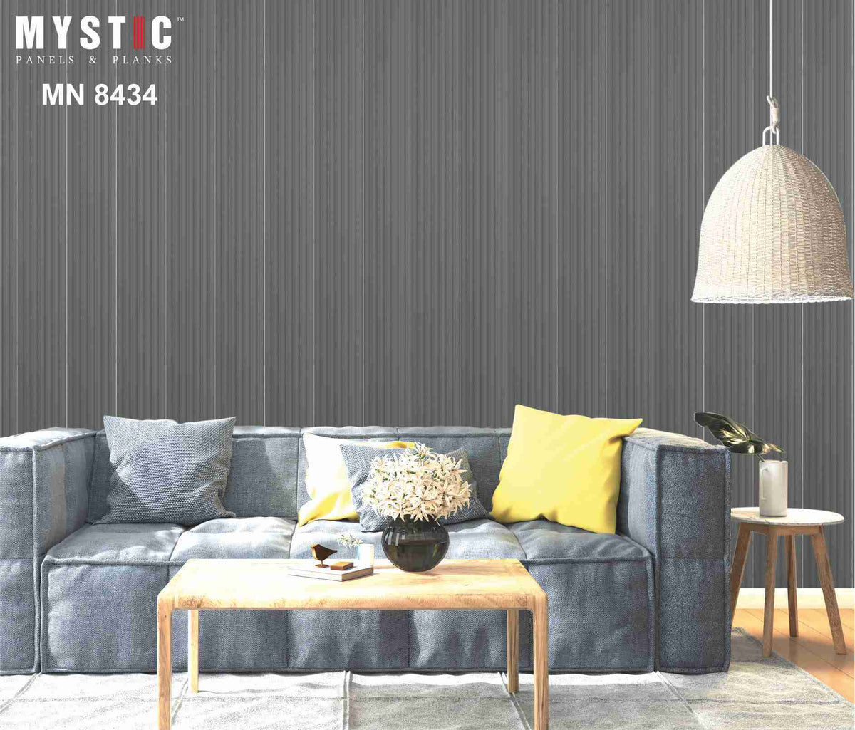 Dark grey Mystic Pallete pastel fluted louver plank MN-8434