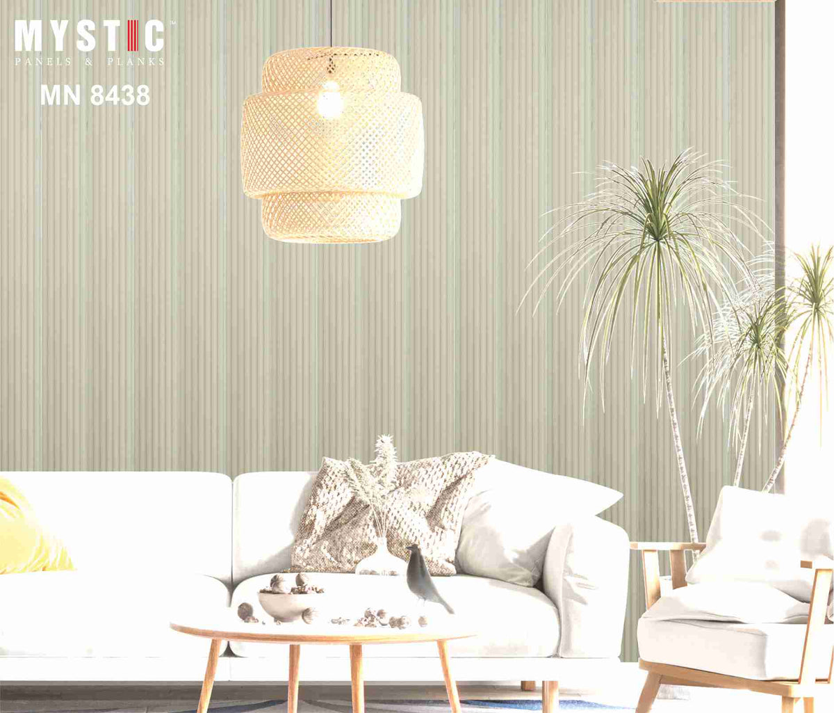 Pale grey Mystic Pallete pastel fluted louver plank MN-8438