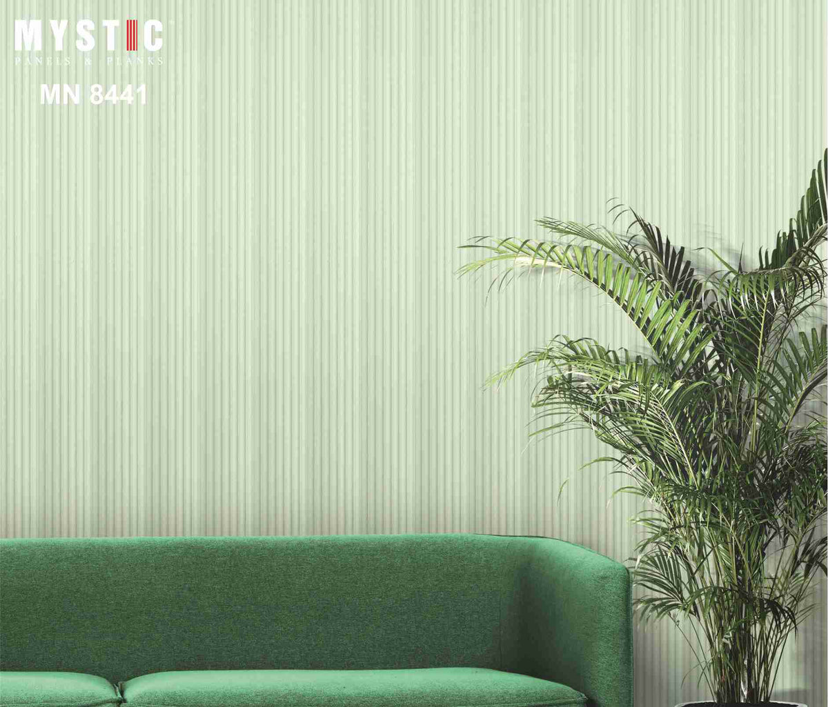 Mint green fluted pastel louver panel, Mystic Pallete MN 8441