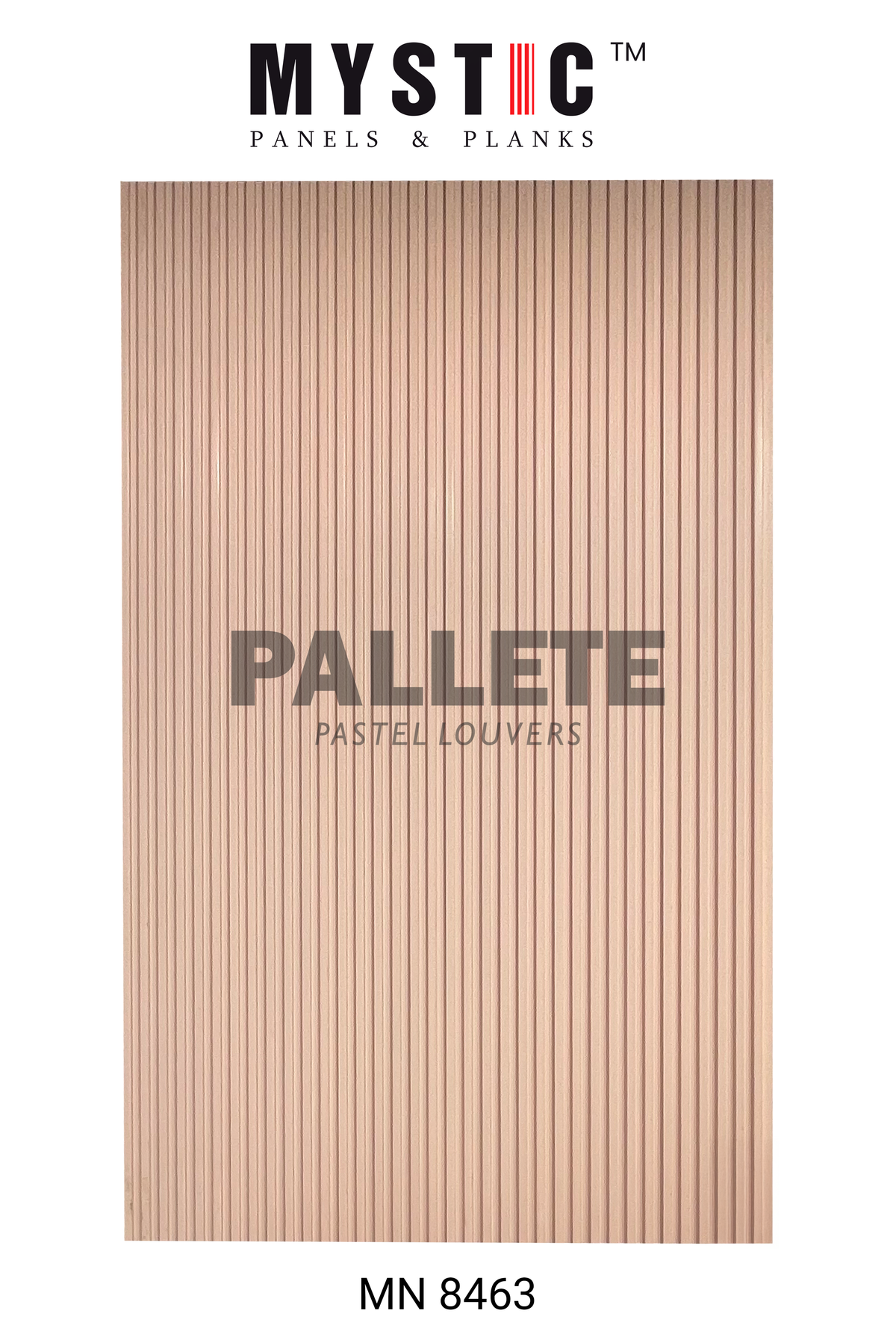 Blush pink fluted pastel louver panel, Mystic Pallete MN 8463