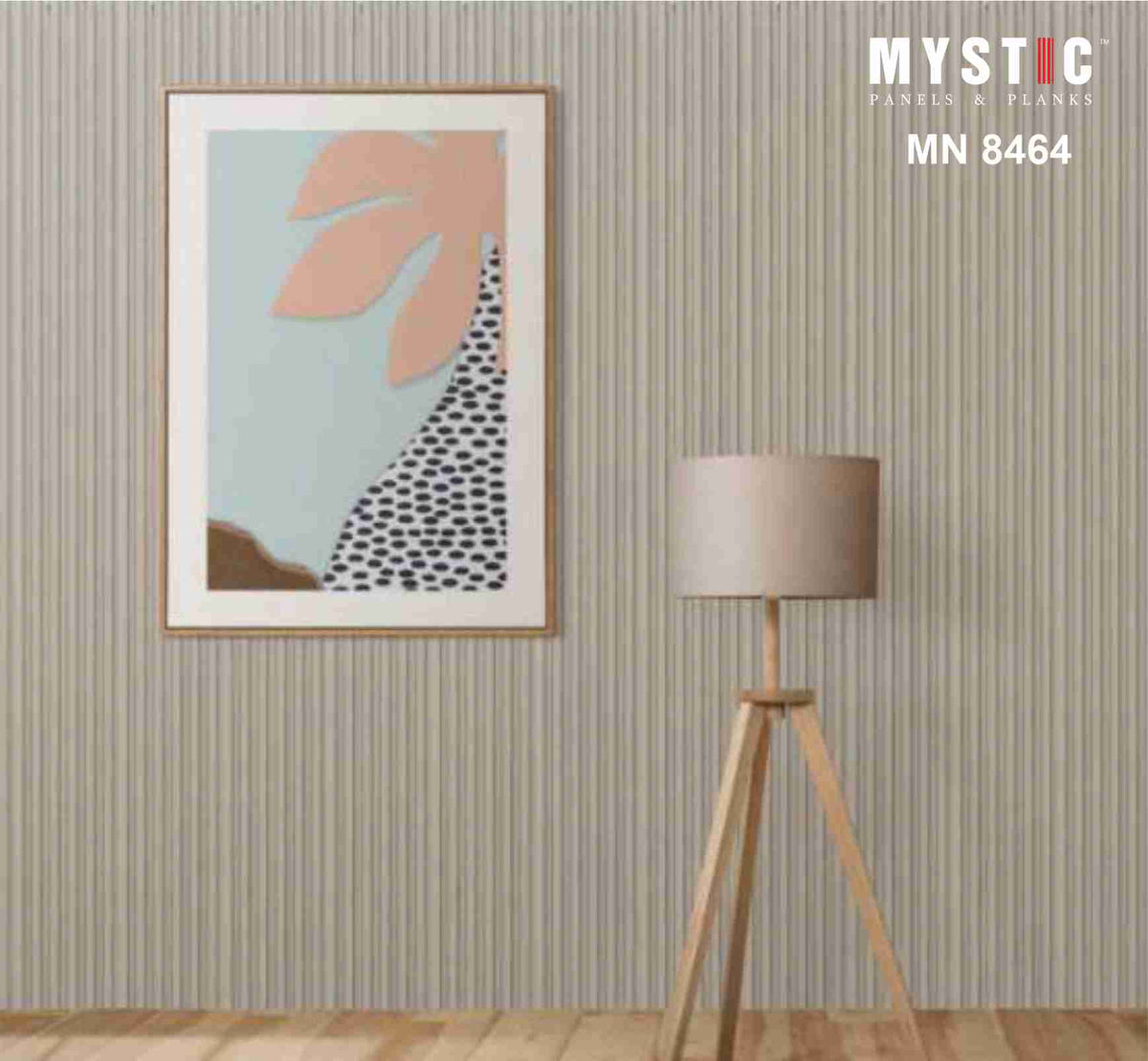 Warm grey ribbed louver planks, Mystic Pallete MN-8464