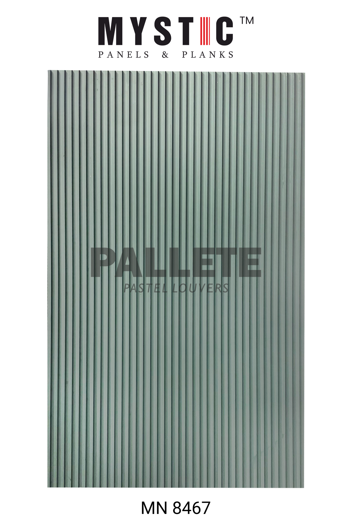 Sage green fine-fluted matte louver panel MN 8467