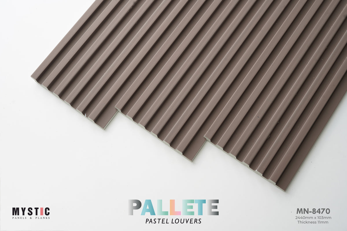 Mauve brown ribbed louver planks, Mystic Pallete MN-8470