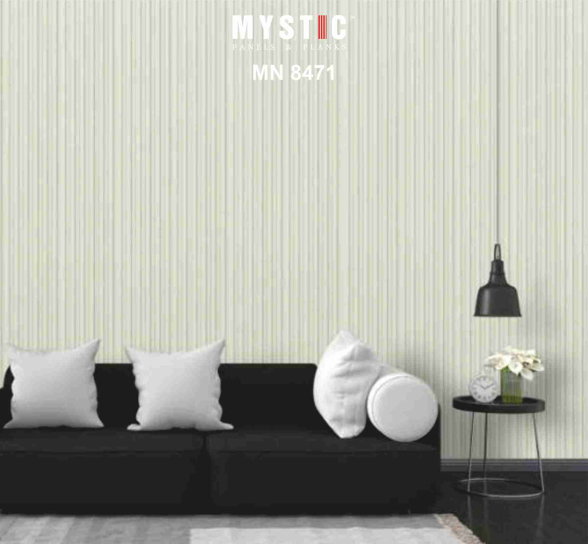Pale sage green fine-fluted matte louver panel MN 8471