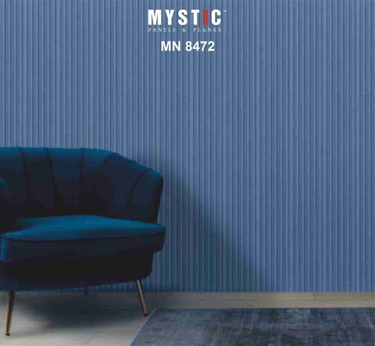 Blue fine-fluted matte louver strip MN 8472