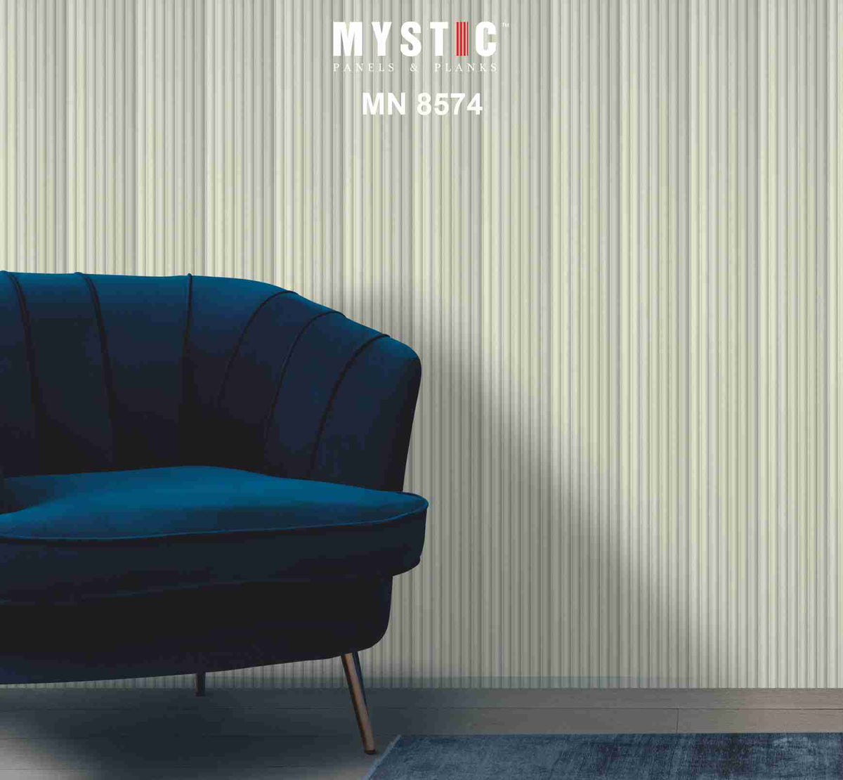 Light grey fluted pastel louver, matte finish, code 8574