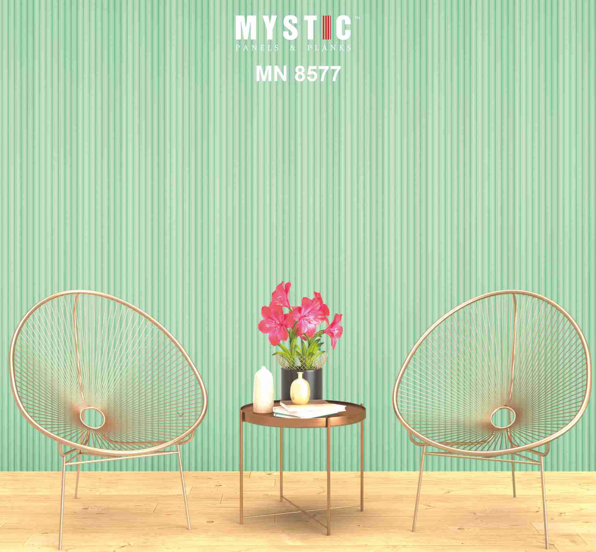 Mint green matte fluted louver sample MN-8577