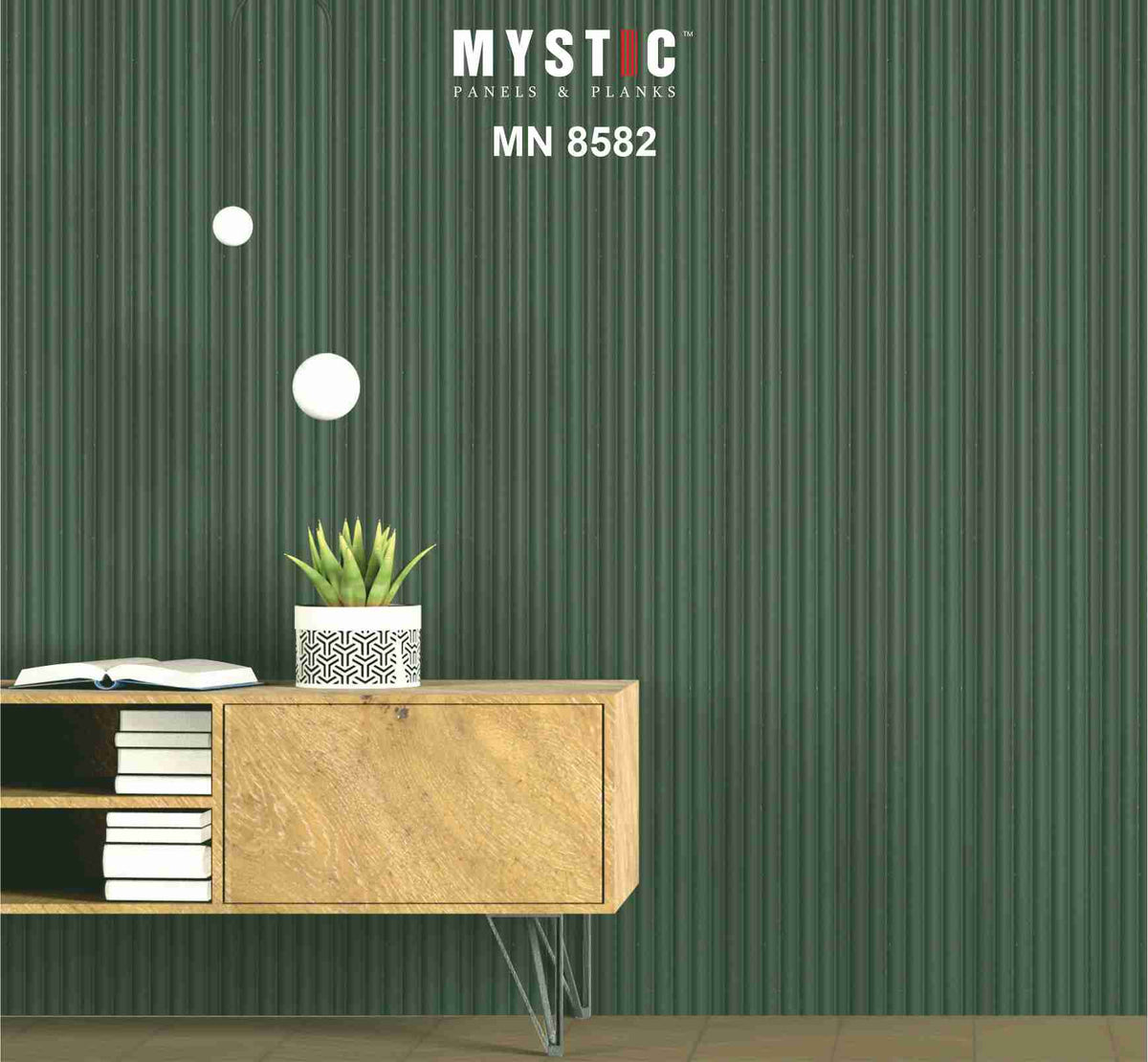 Forest green fluted pastel louver, matte finish, code 8582
