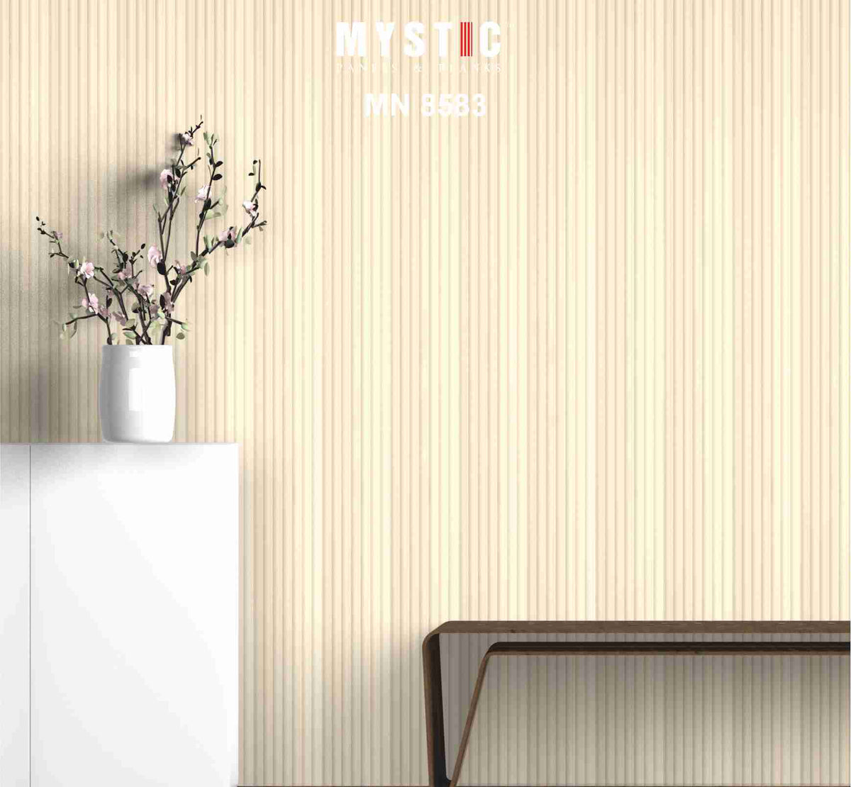 Cream fluted pastel louver, matte finish, code 8583