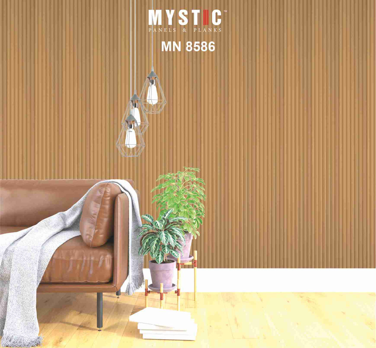 Ochre tan matte fluted louver sample MN-8586