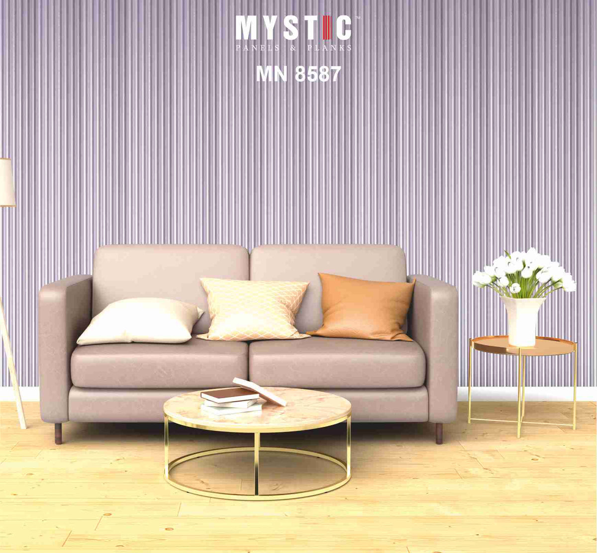 Lilac fluted pastel louver, matte finish, code 8587