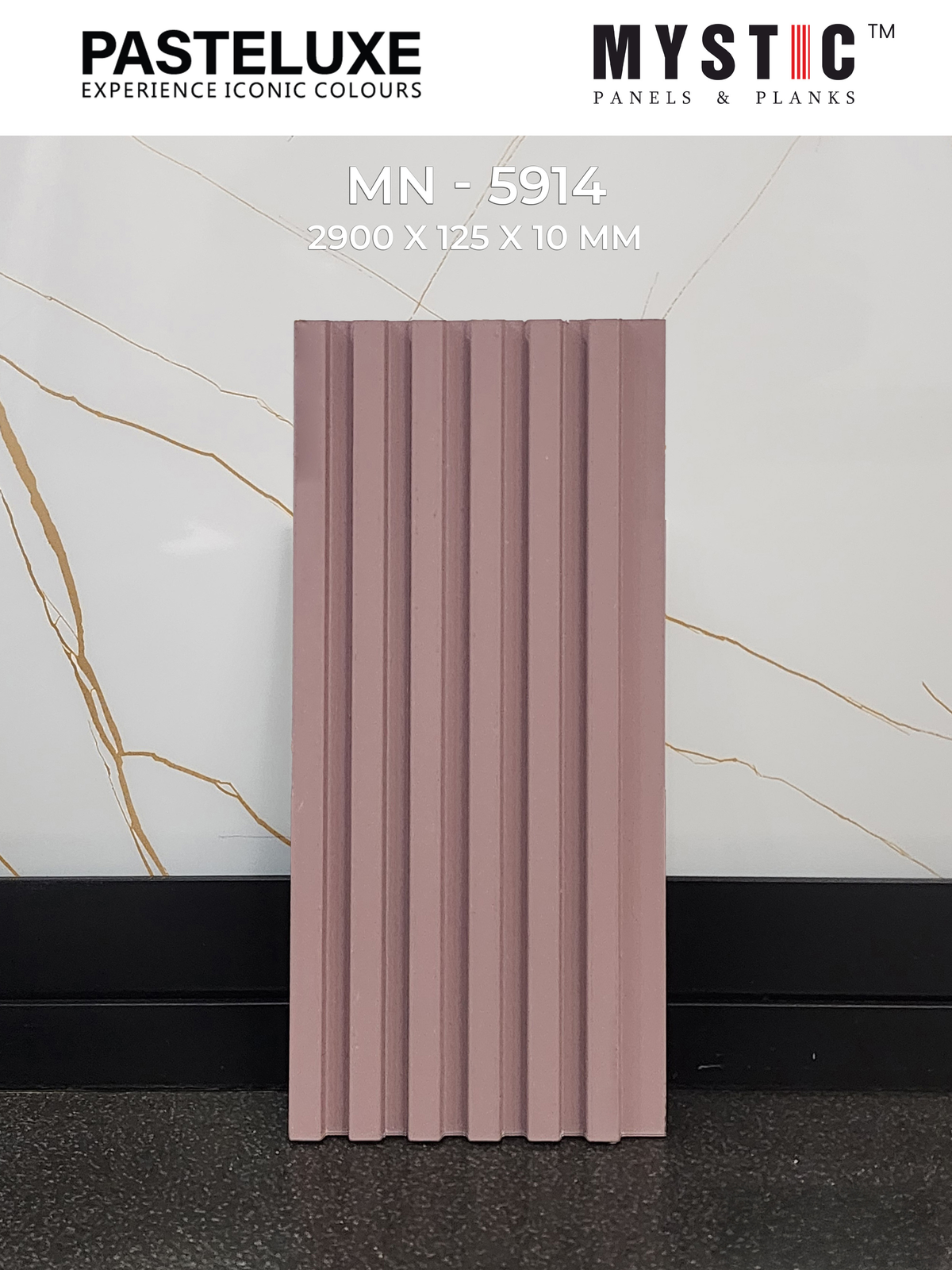 Mauve pink matte slatted louver MN-5914, 2900x125x10 mm