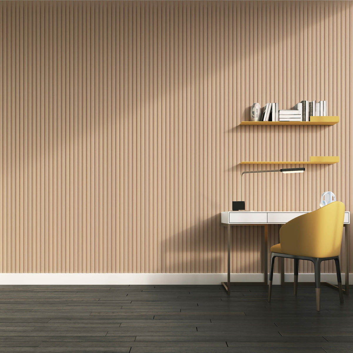 Taupe beige matte slatted louver MN-5915, 2900x125x10 mm