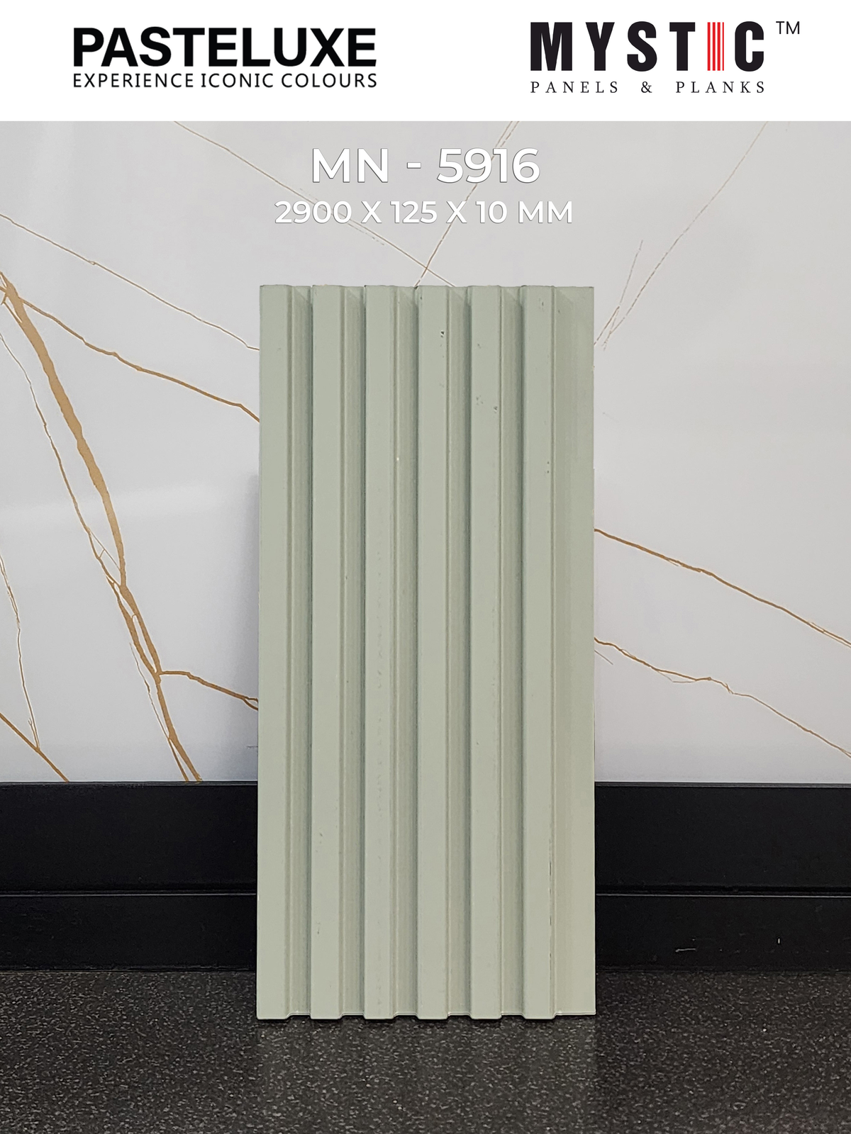 Sage green matte slatted louver MN-5916, 2900x125x10 mm