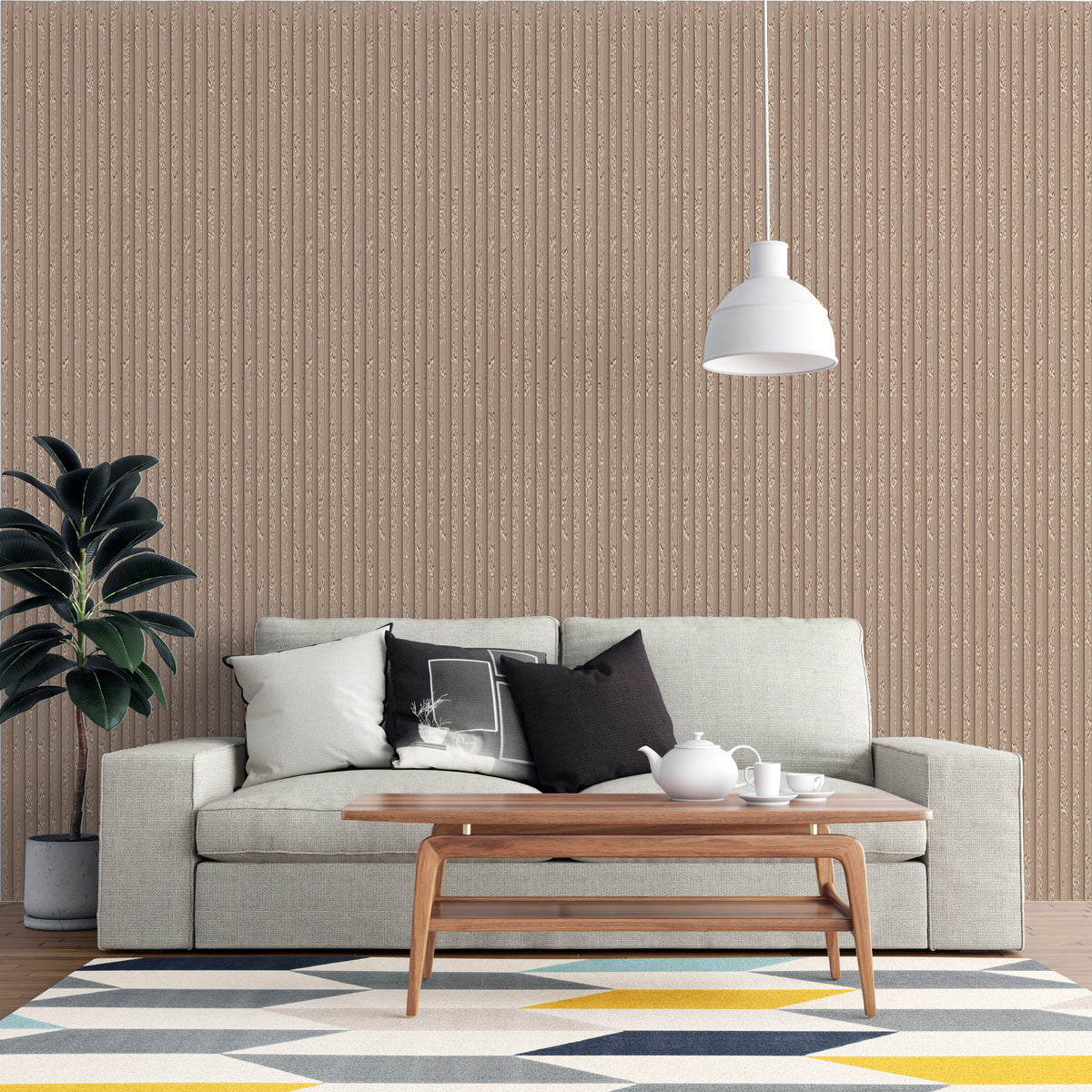 Taupe beige stone-textured slatted louver MN-5920