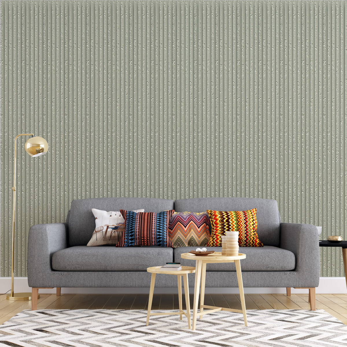 Sage green stone-textured slatted louver MN-5921