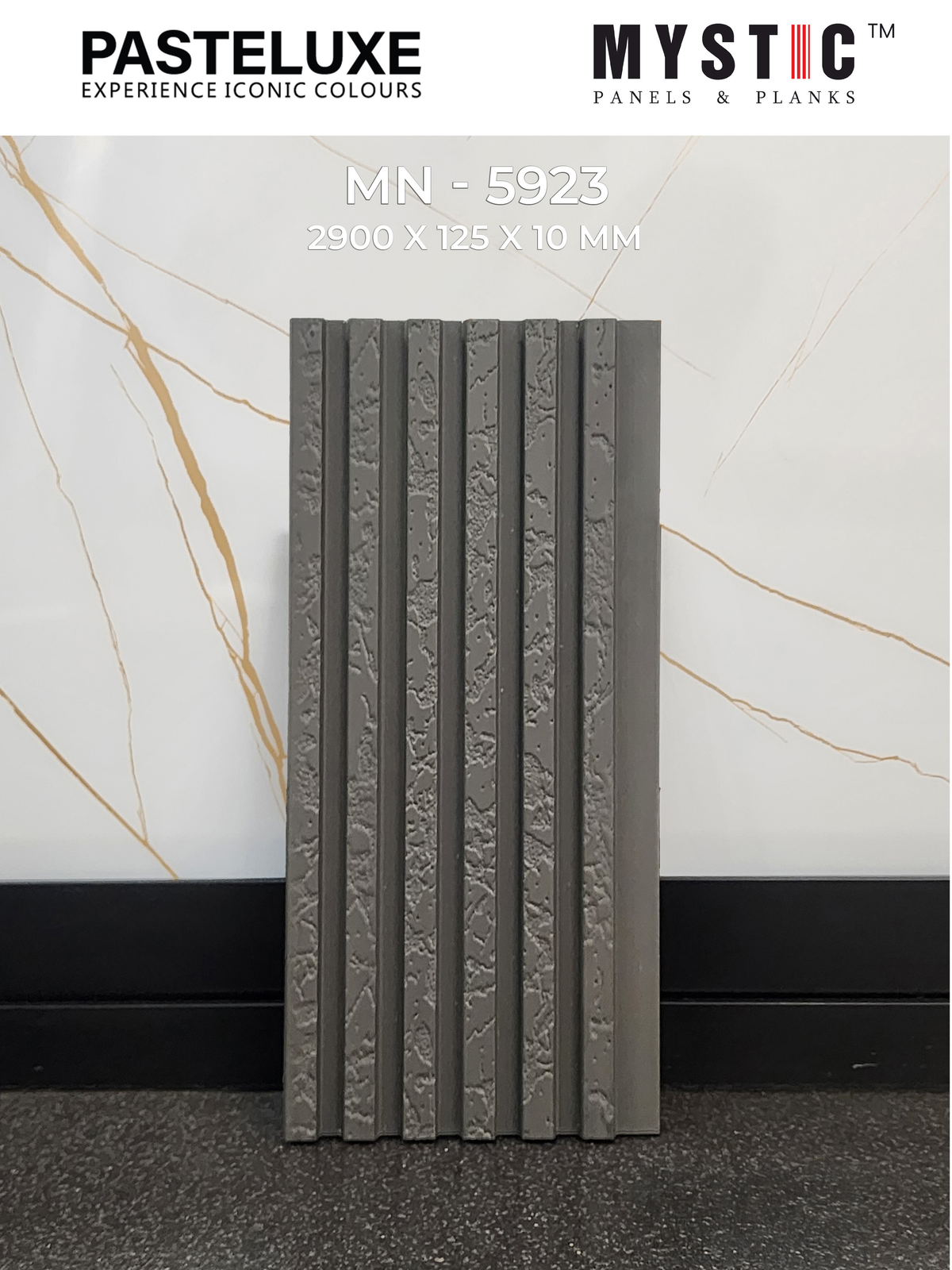 Dark grey stone-textured slatted louver MN-5923