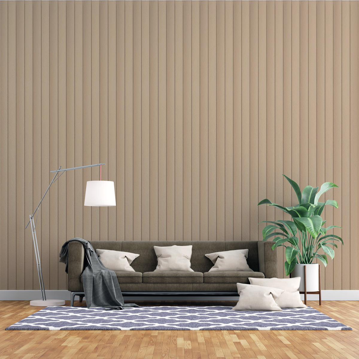 Taupe beige solid colour louver panel, 2900x250mm, code 91003